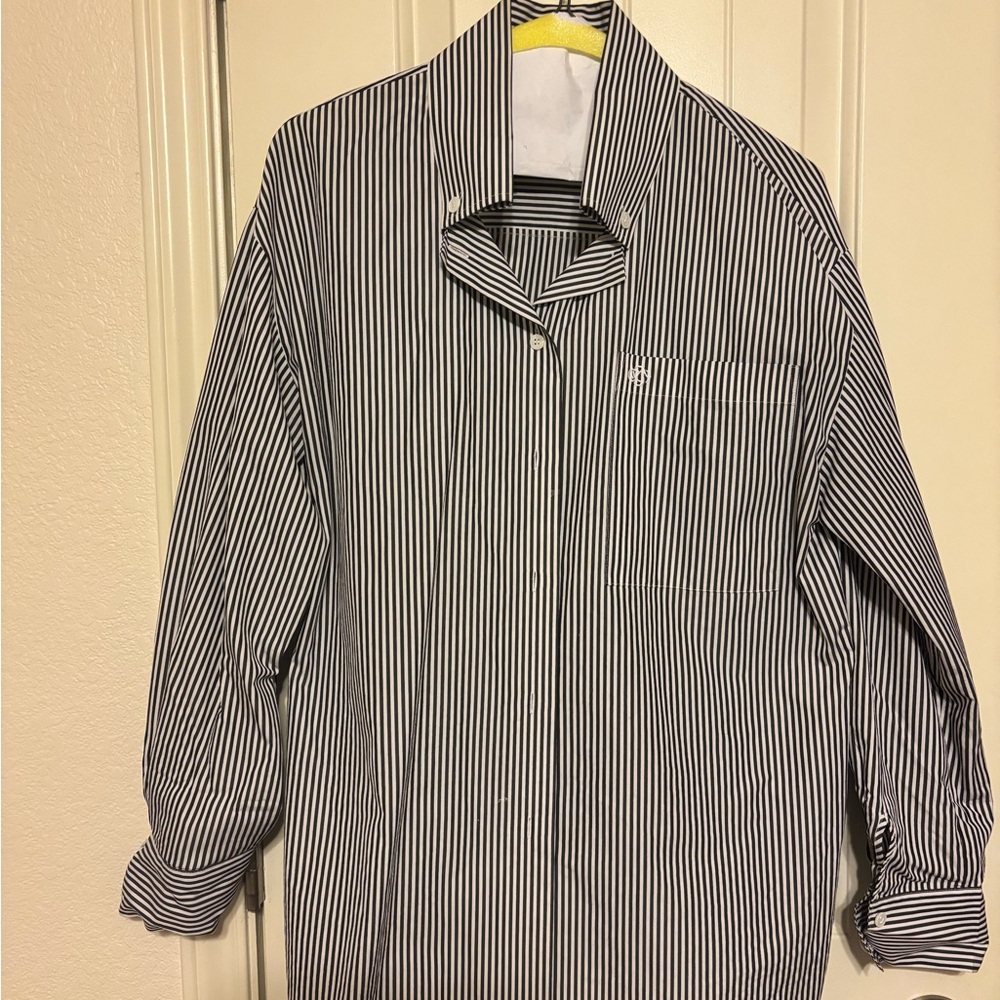 Lafayette 148 New York Black and White Button Down Shirt